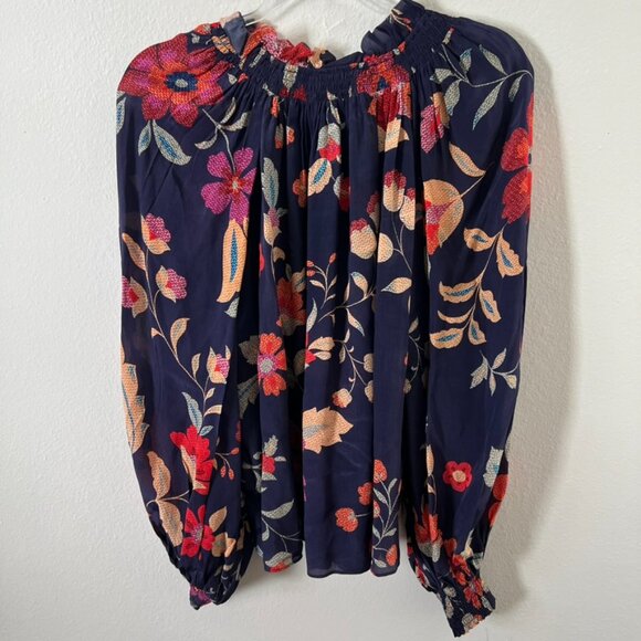 GILNER FARRAR calista blouse top in gypsy garden print sz L - Picture 3 of 6